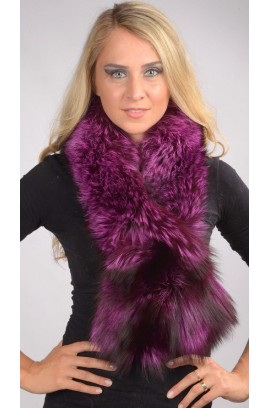 Violet fox fur scarf